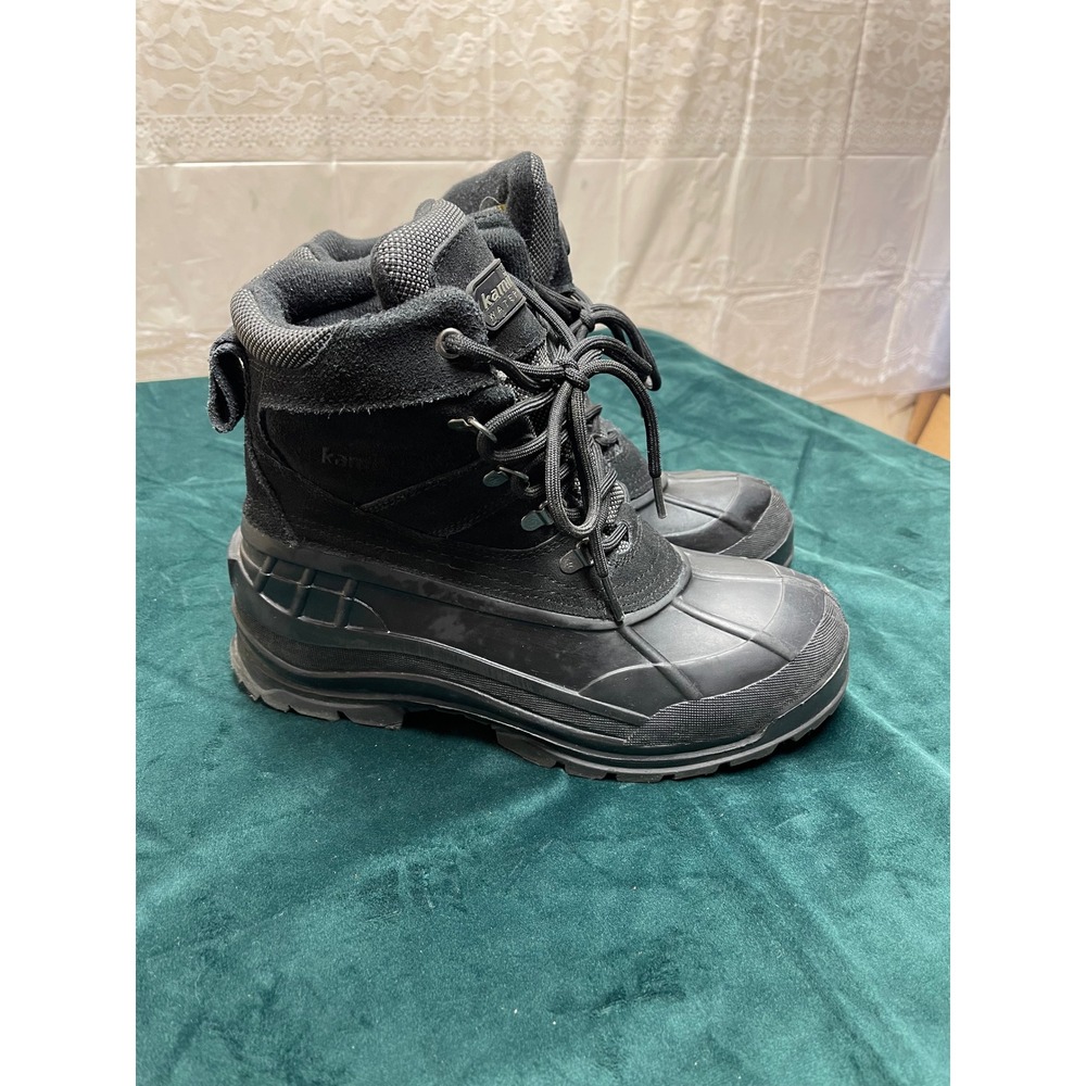 Kamik Wausau Mens Winter Boots Black Waterproof Snow Duck Boots WK0419N Size 9 - Picture 2 of 6